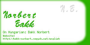 norbert bakk business card